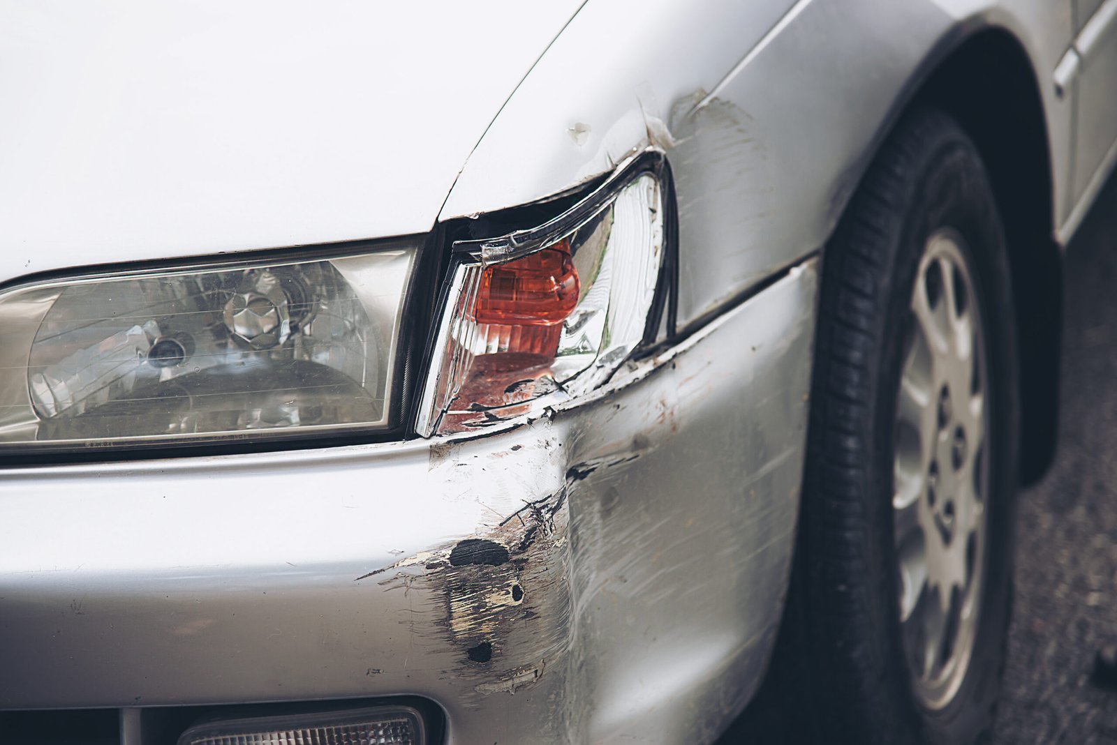Car damage on road accident in Abu dhabi, UAE